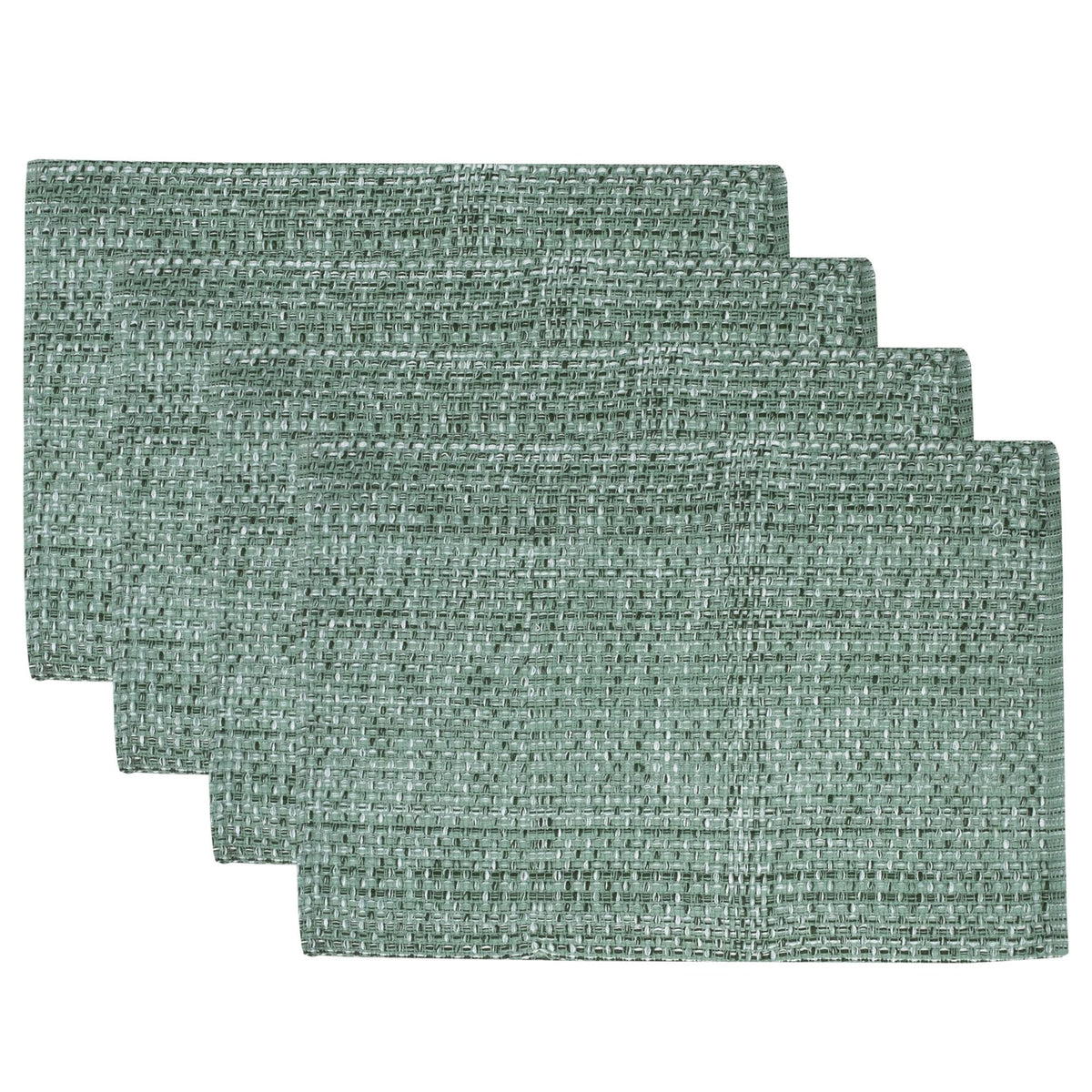 Sweet Home Collection 100% Cotton Placemats for Dining Room Rectangle Two Tone Woven Fabric 13" x 19" Soft Durable Table Mat Set, Set of 4, Rust