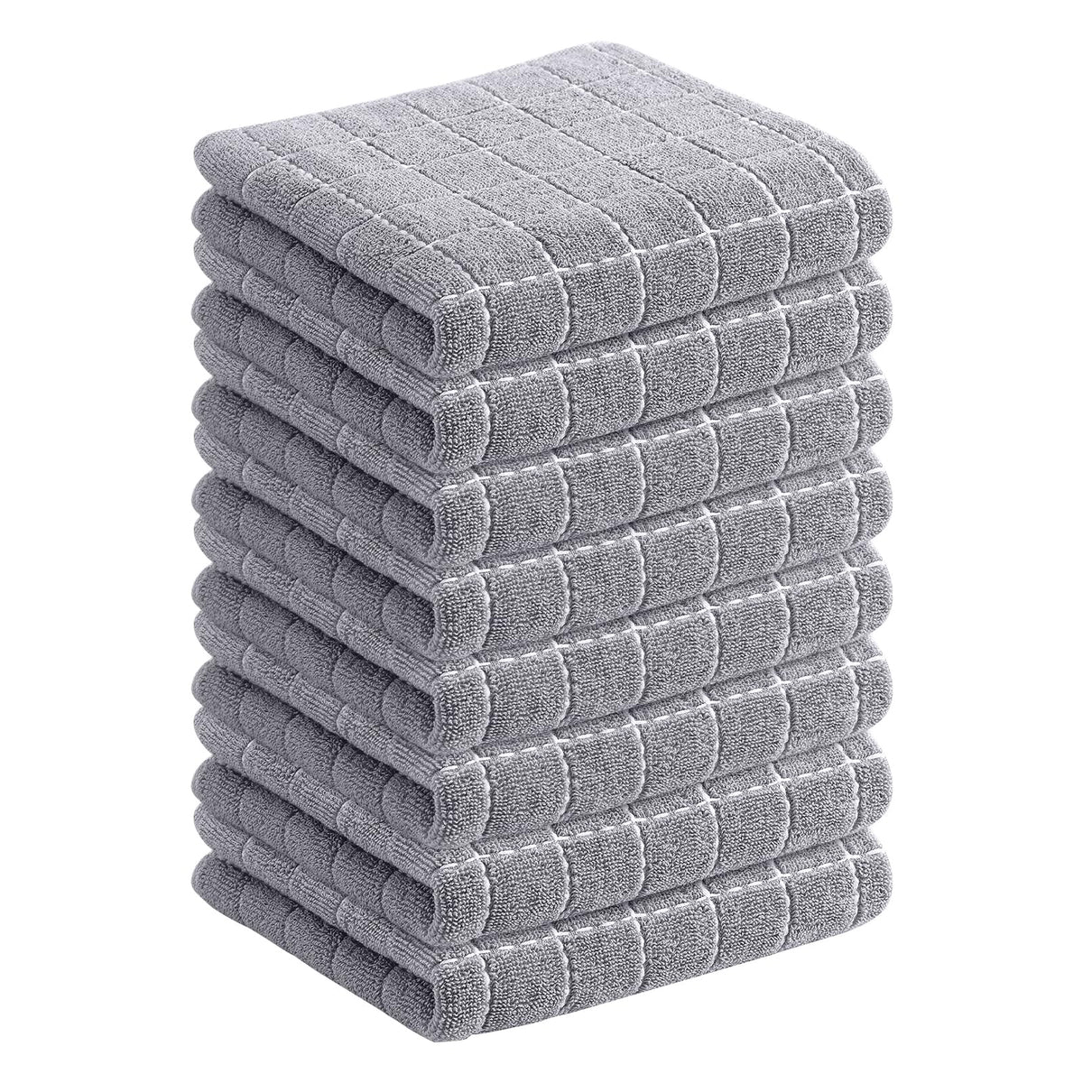 Homaxy 100% Cotton Terry Kitchen Towels, 4 Pack, Black