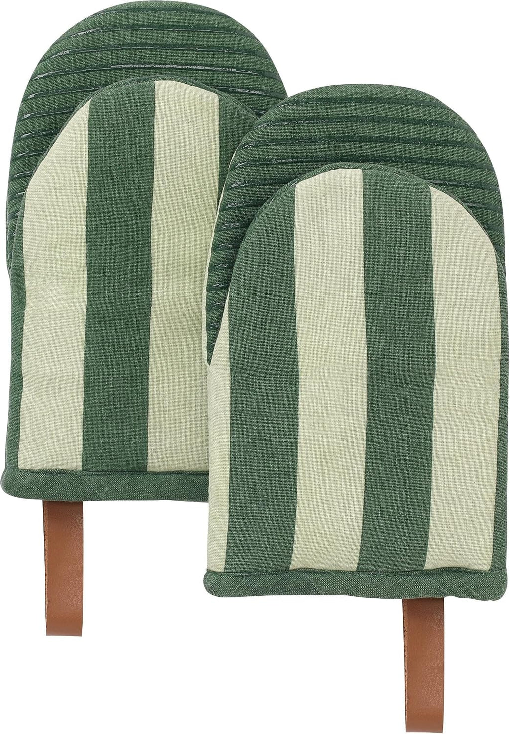 Folkulture Oven Mitts, Heat Resistant, Matcha Green, Set of 2 - (5.75"x9")