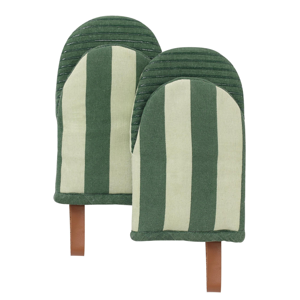 Folkulture Oven Mitts, Heat Resistant, Matcha Green, Set of 2 - (5.75"x9")