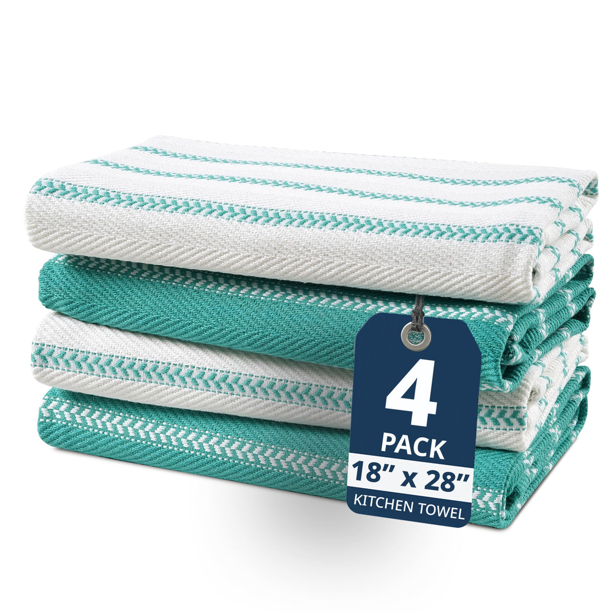 LANE LINEN 100% Cotton Kitchen Dish Cloths, Ultra Soft Absorbent Quick Drying Dish Towels, Multiweave Wash Cloths Dish Towel Sets, 13x28 Inches, 4 Pack - Grey