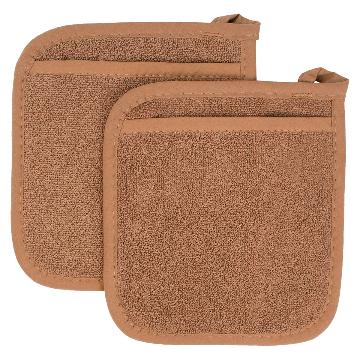 RITZ Terry Pocket Mitt & Hot Pad: Unparalleled Heat Resistant, Durable 100% Cotton – Ergonomically Designed for Optimal Grip – Easy-Care Machine Washable – 2-Pack, Paprika