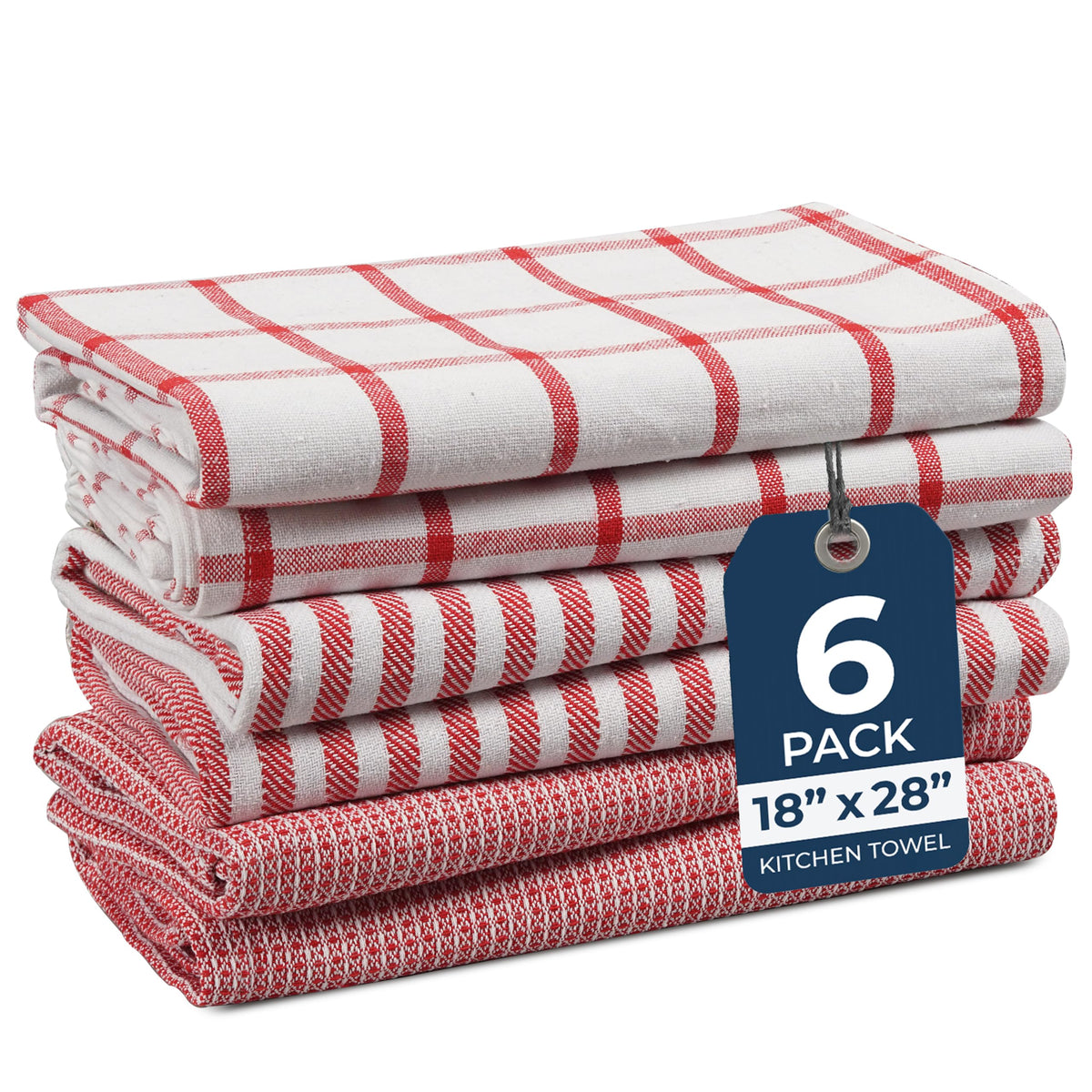 LANE LINEN 100% Cotton Kitchen Dish Cloths, Ultra Soft Absorbent Quick Drying Dish Towels, Multiweave Wash Cloths Dish Towel Sets, 13x28 Inches, 4 Pack - Grey