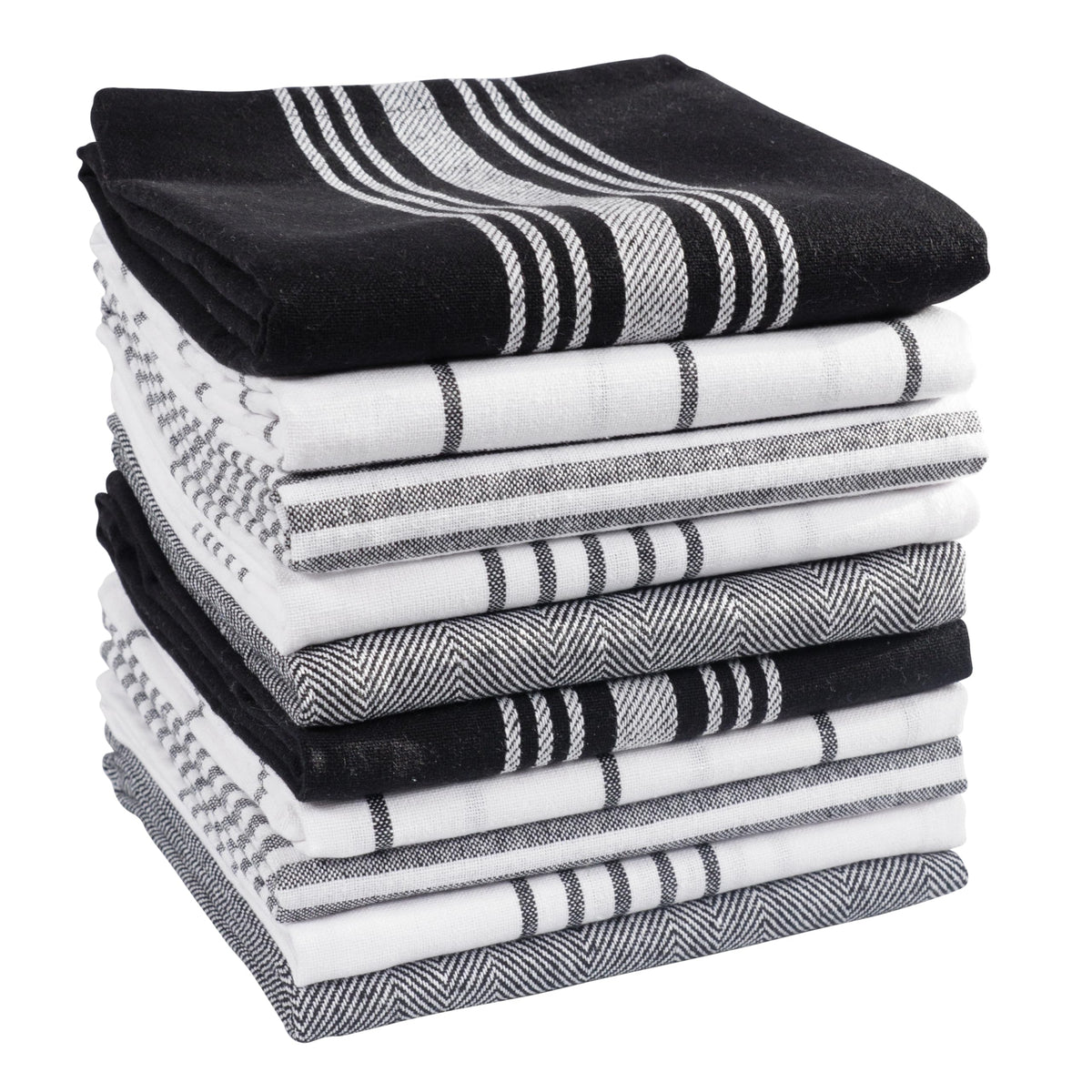 KAF Home Soho Kitchen Dish Towels - Set of 10, 18 x 28 Inch (Gray)