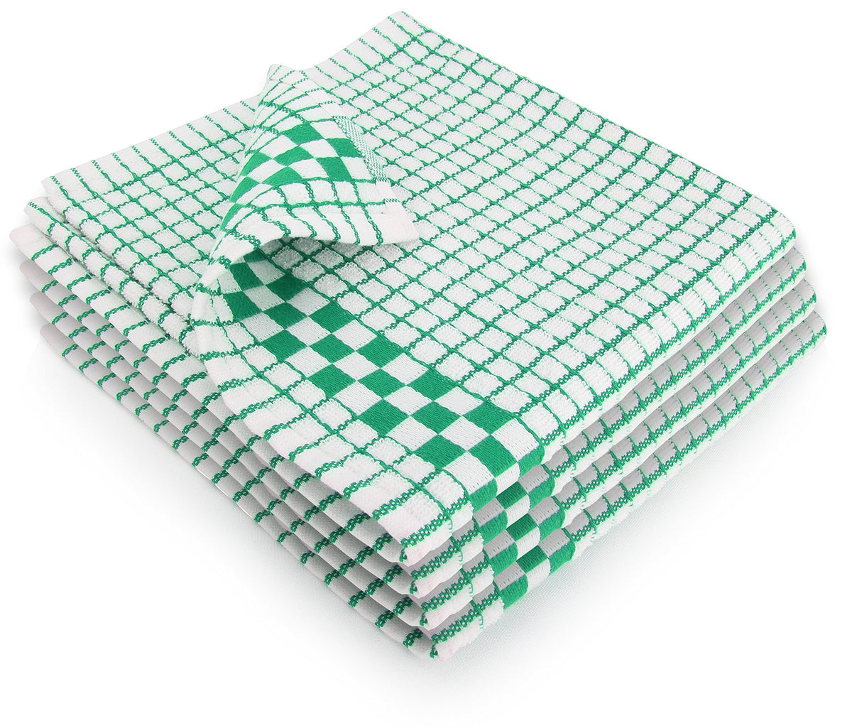 Fecido Classic Kitchen Dish Towels with Hanging Loop - Heavy Duty Absorbent Dish Clothes - European Made 100% Cotton Tea Towels - Set of Two, Red