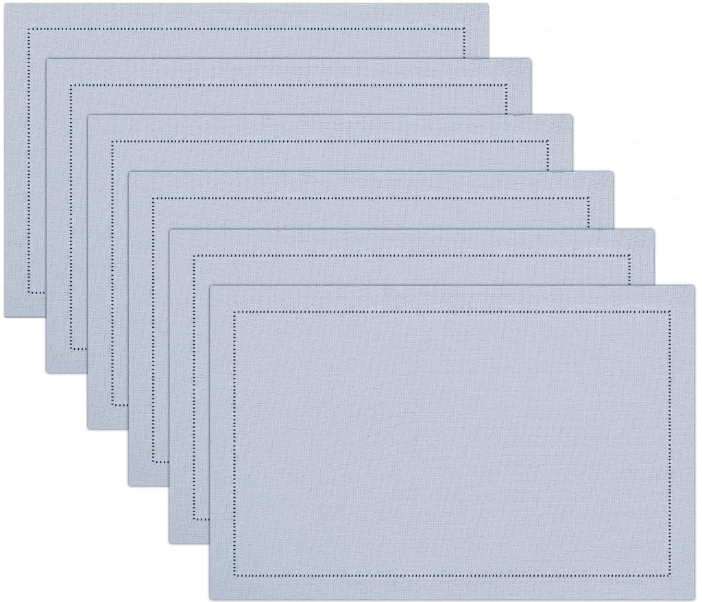 Ruvanti Placemats Set of 6, 100% Cotton Place Mats of 13"x19", Multi Stripe