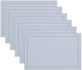 Ruvanti Placemats Set of 6, 100% Cotton Place Mats of 13"x19", Multi Stripe