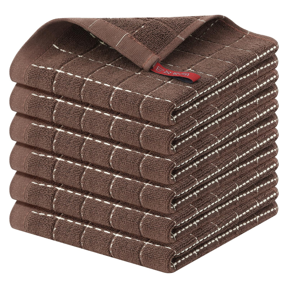 Homaxy 100% Cotton Terry Kitchen Towels, 4 Pack, Black