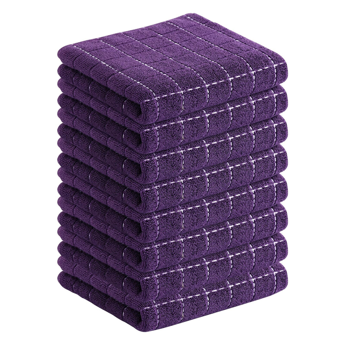 Homaxy 100% Cotton Terry Kitchen Towels, 4 Pack, Black