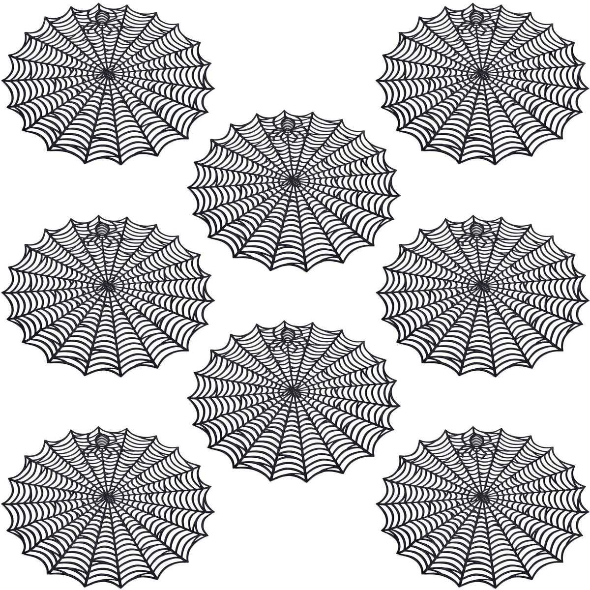 6 Pcs Halloween Spider Web Placemats, 15" Non Slip Halloween Table Mats