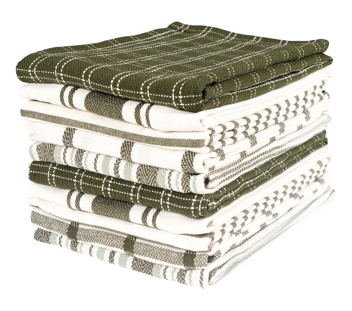 KAF Home Assorted Flat Kitchen Towels - Set of 10, 18 x 28 Inch (Navy)