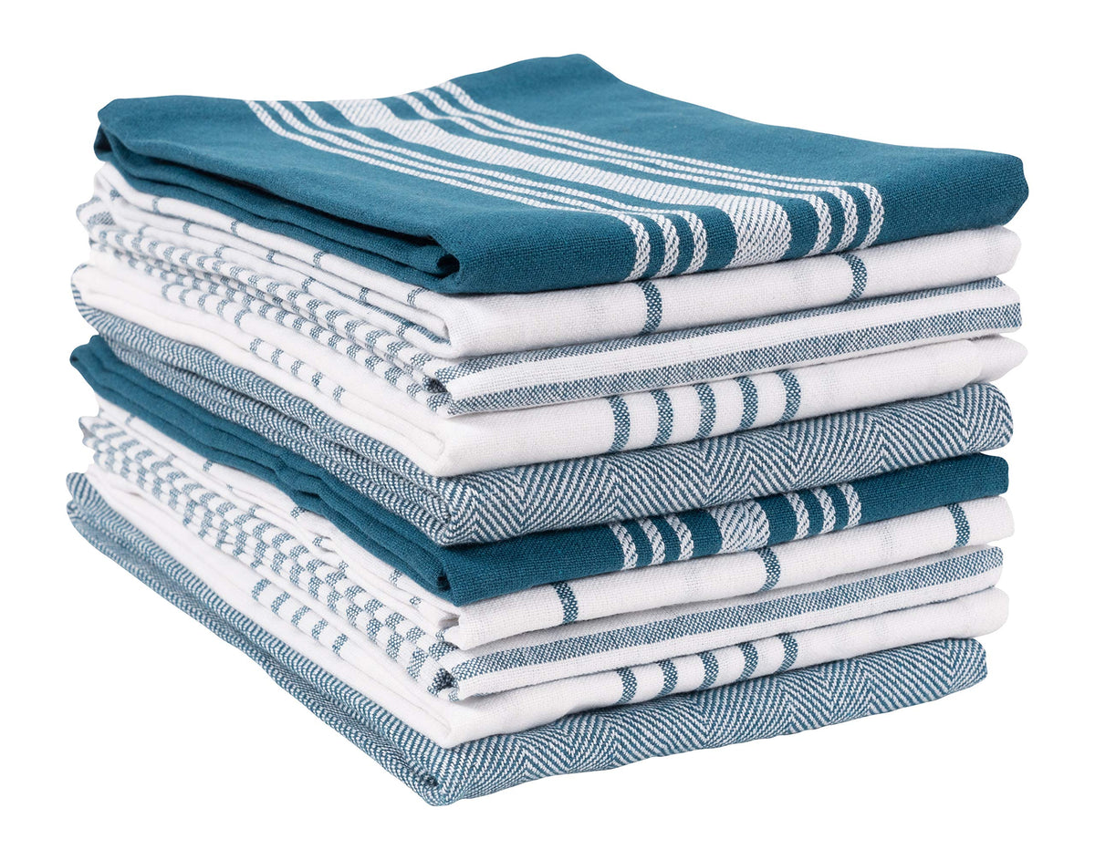 KAF Home Soho Kitchen Dish Towels - Set of 10, 18 x 28 Inch (Gray)