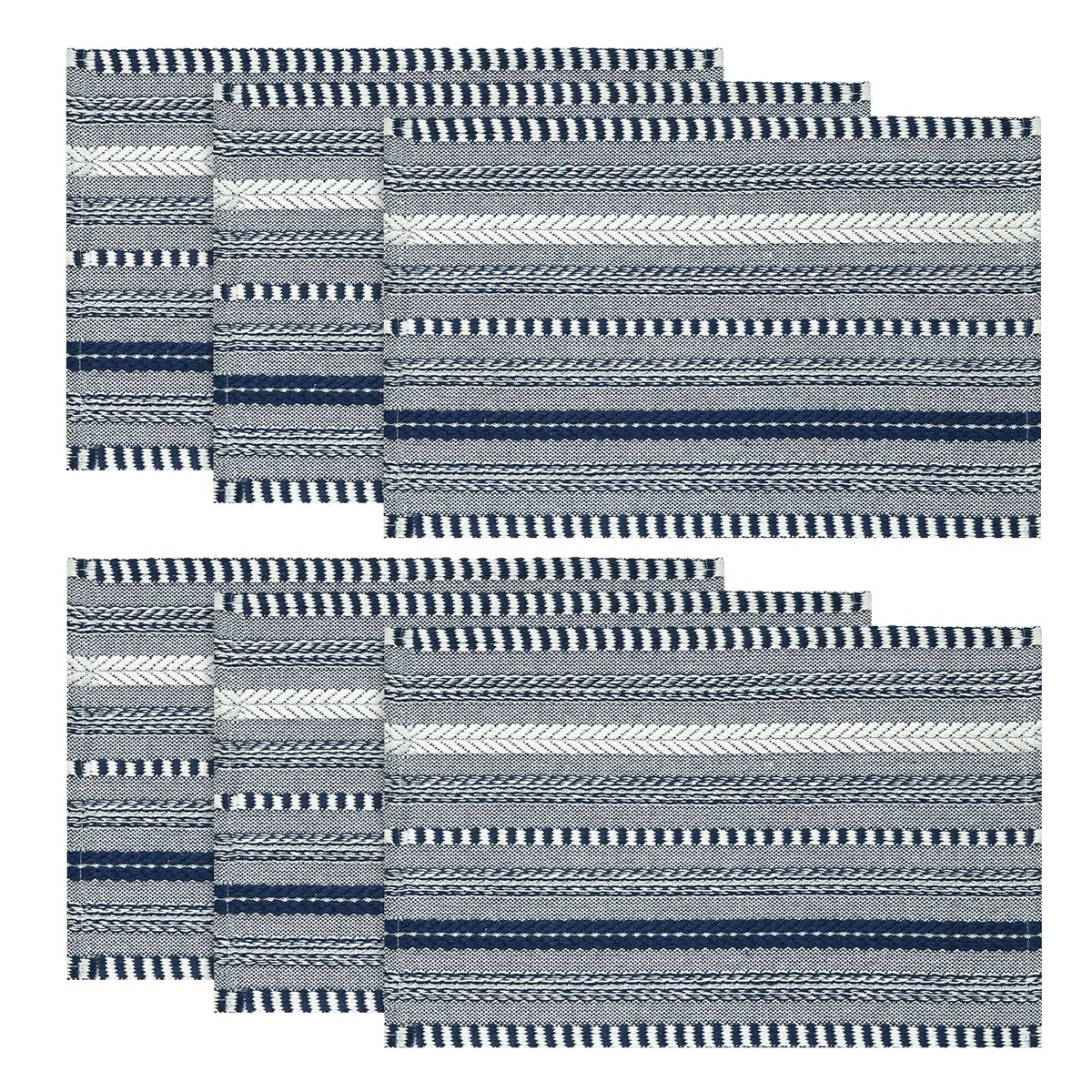 Artoid Mode Caramel Woven Braided Stripe Placemats Set of 4-12x18 Inch