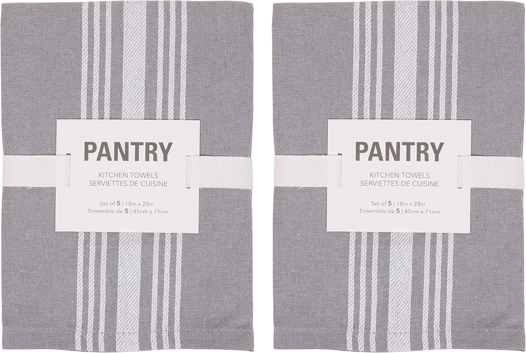 KAF Home Soho Kitchen Dish Towels - Set of 10, 18 x 28 Inch (Gray)