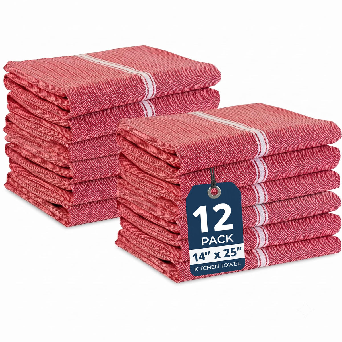 LANE LINEN Dish Towels 100% Cotton Absorbent Lint-Free 6 Pack