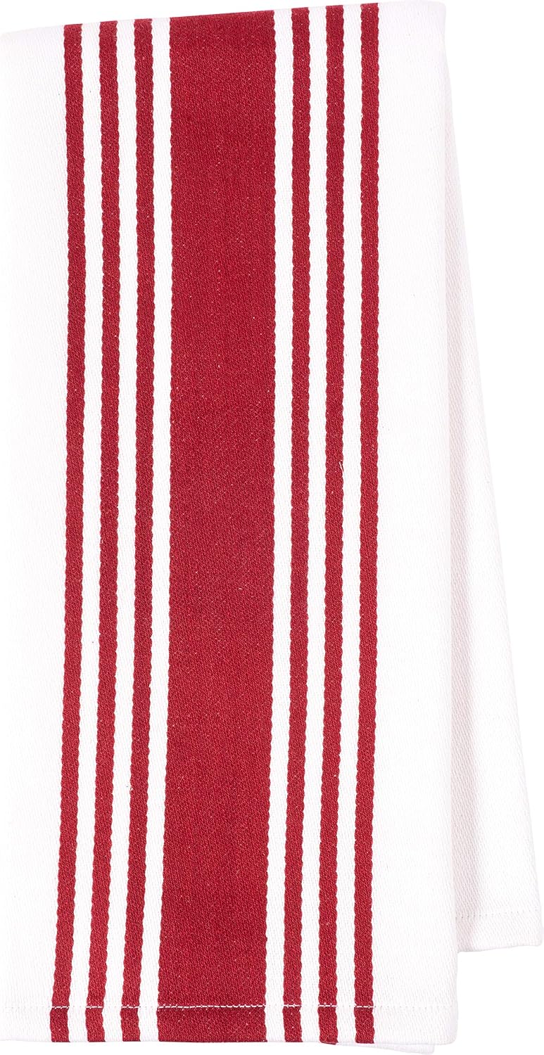 KAF Home Kitchen Towels, Set of 4 Absorbent, Durable and Soft Towels | Perfect for Kitchen Messes and Drying Dishes, 18 x 28 – Inches, Wine