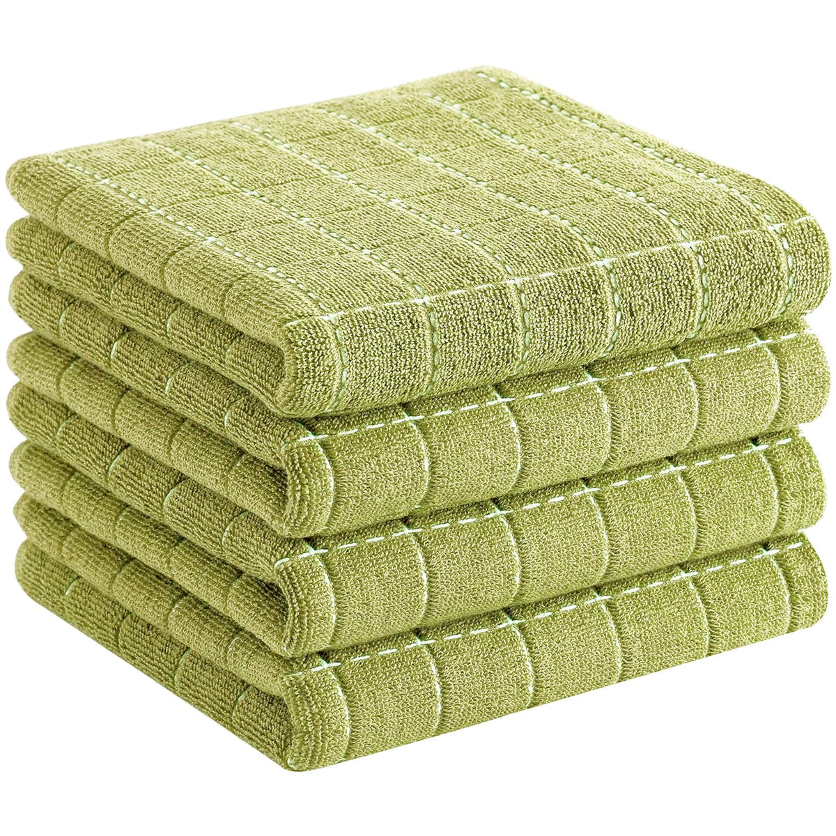 Homaxy 100% Cotton Terry Kitchen Towels, 4 Pack, Black