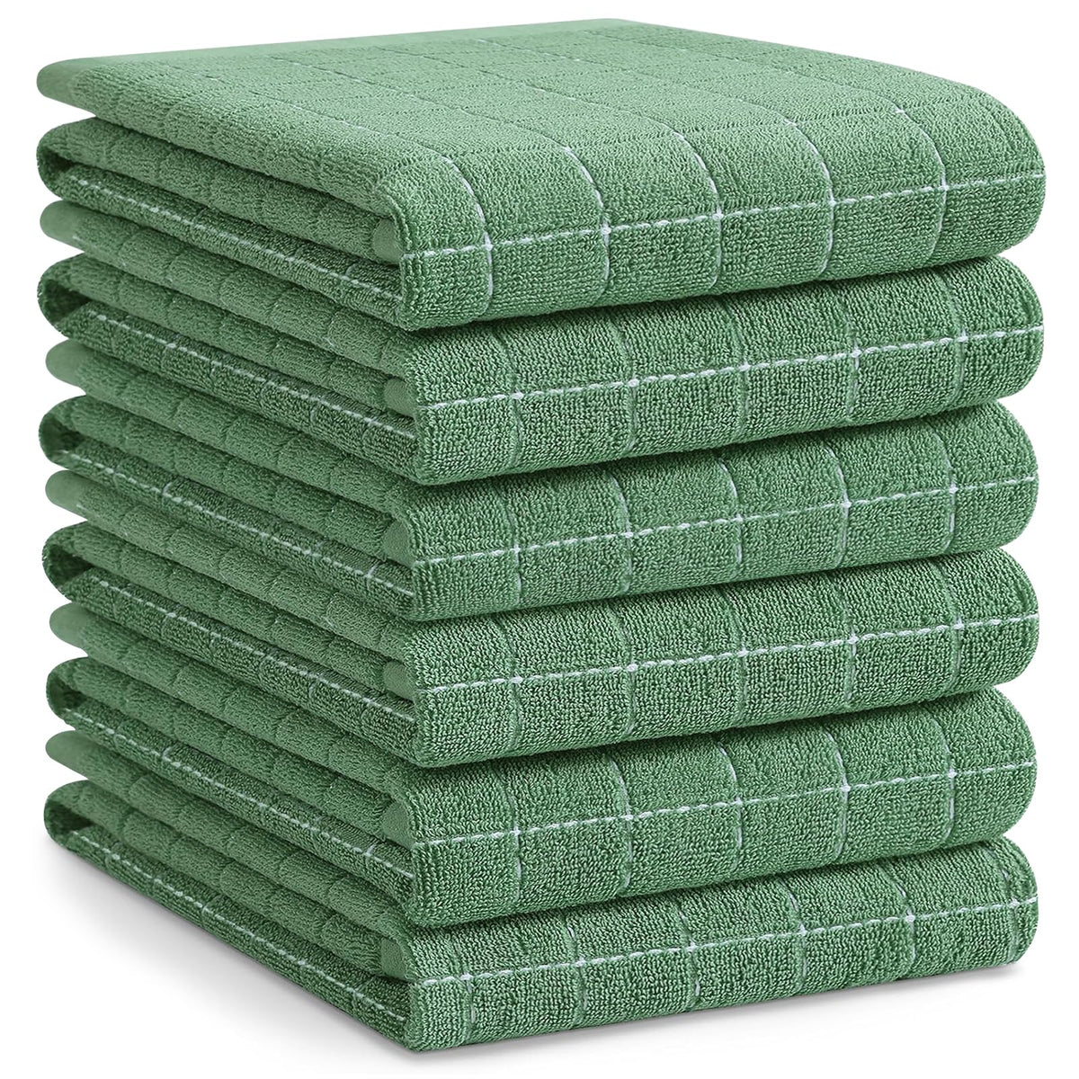 Homaxy 100% Cotton Terry Kitchen Towels, 4 Pack, Black