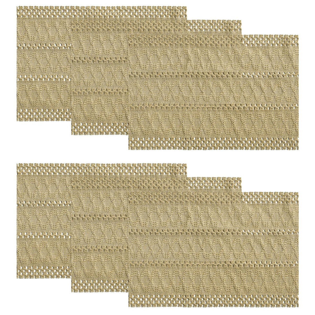 Artoid Mode Black Woven Rustic Hollow Placemats Set of 4-12x18 Inch