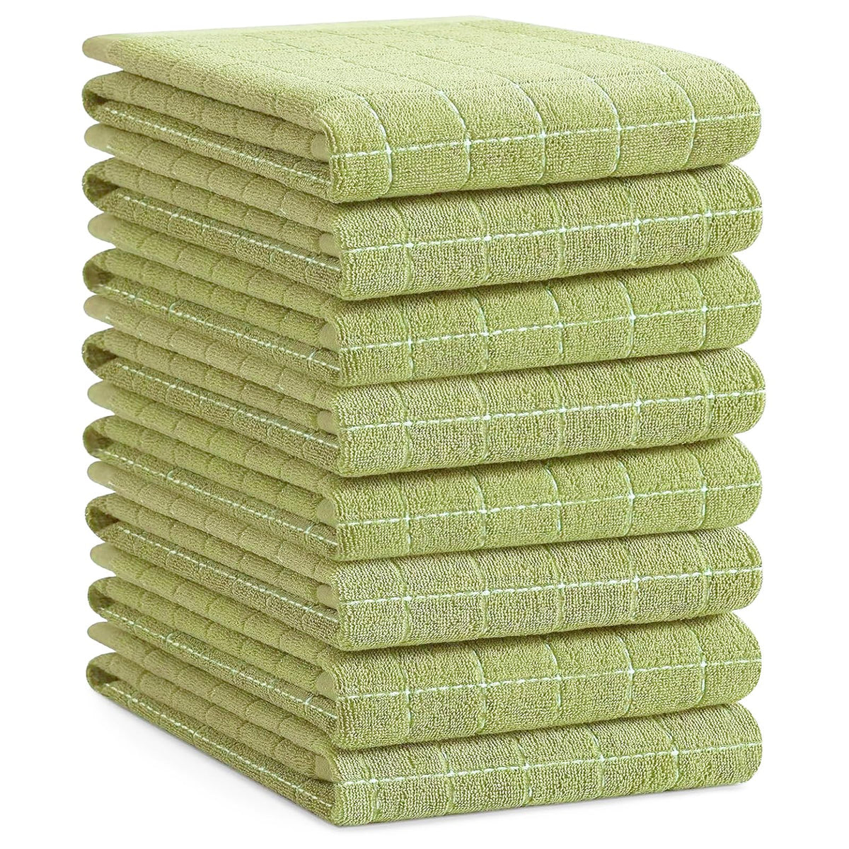 Homaxy 100% Cotton Terry Kitchen Towels, 4 Pack, Black