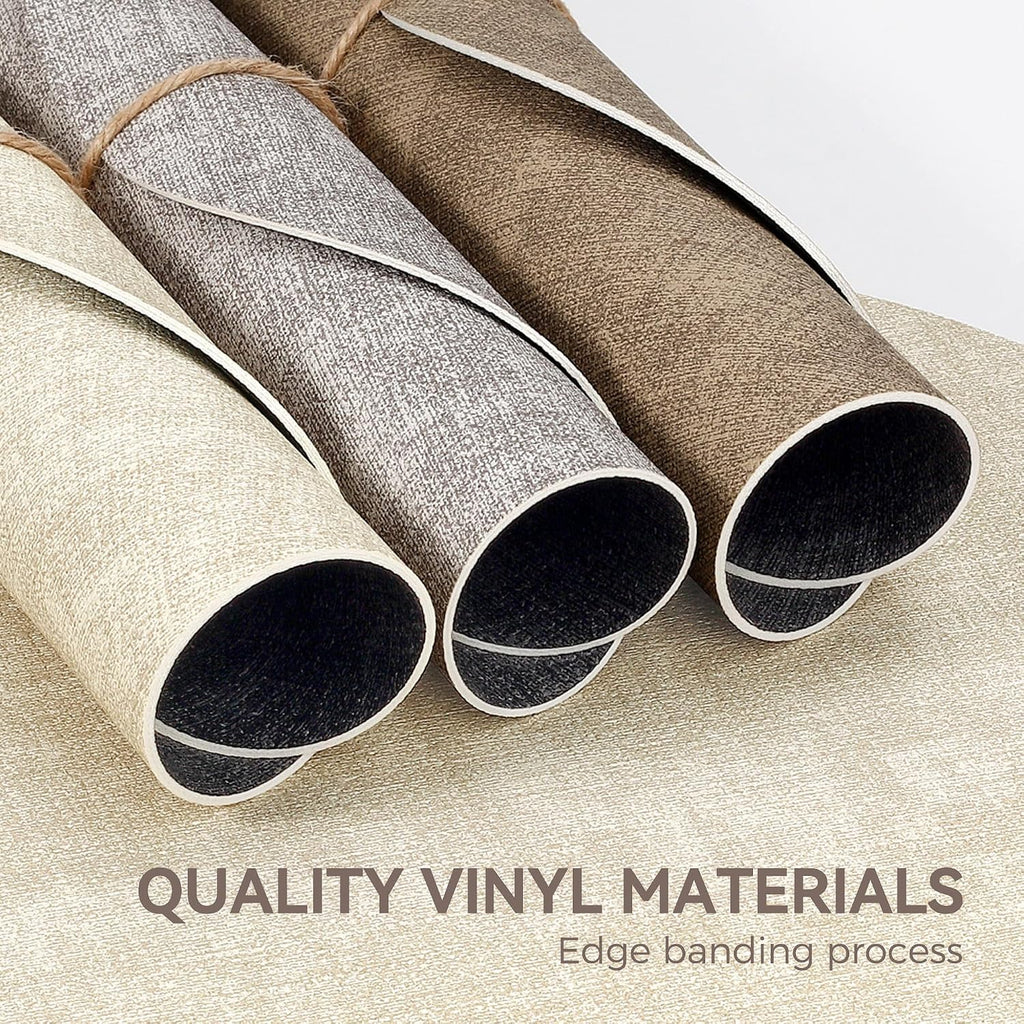 NCUE 13" Faux Leather Round Placemats Set of 6, Reversible Dual-Color