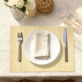 4-Pack Bamboo Placemats,Woven Heat-Resistant Rectangular Table Mats,Natural Dining Place Mats,Rustic Japanese Style Wood Mats for Indoor Dining,Kitchen and Party Use, Coffee