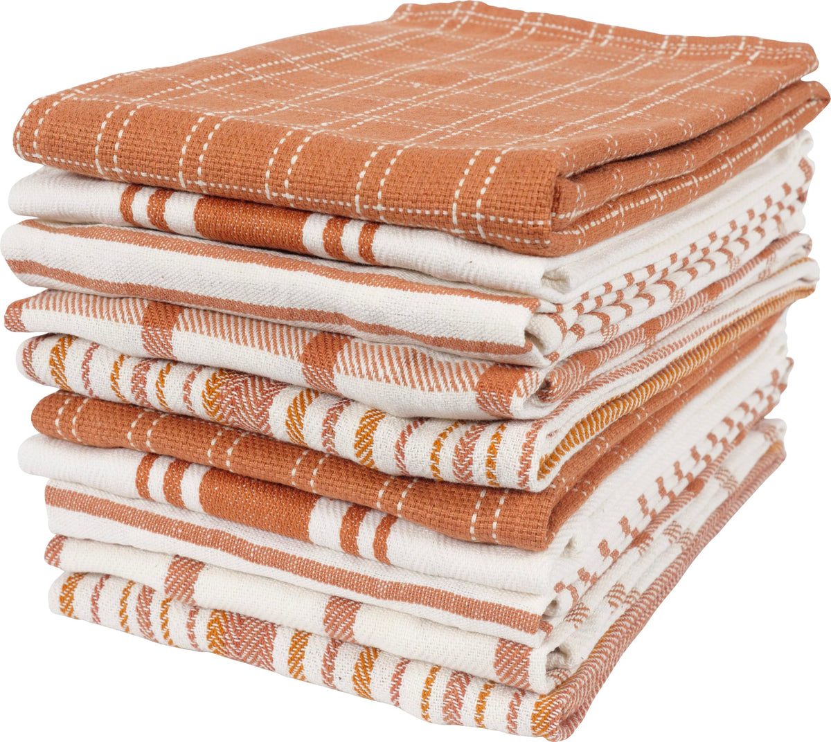 KAF Home Assorted Flat Kitchen Towels - Set of 10, 18 x 28 Inch (Navy)