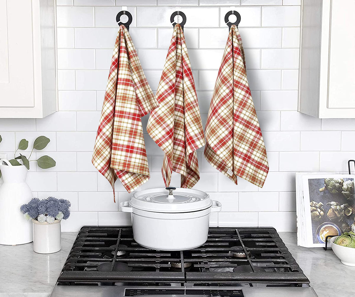 FINGERCRAFT Kitchen Towels 100% Cotton Set of 6 Tea Towel, Toile Blue