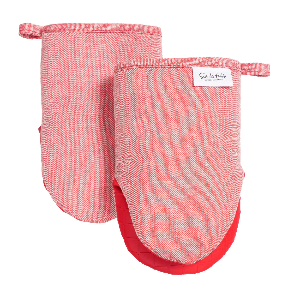 Sur La Table Kitchen Essentials Set of 2 Silicone Mini Oven Mitts, Heat Resistant to 550°F (Navy)