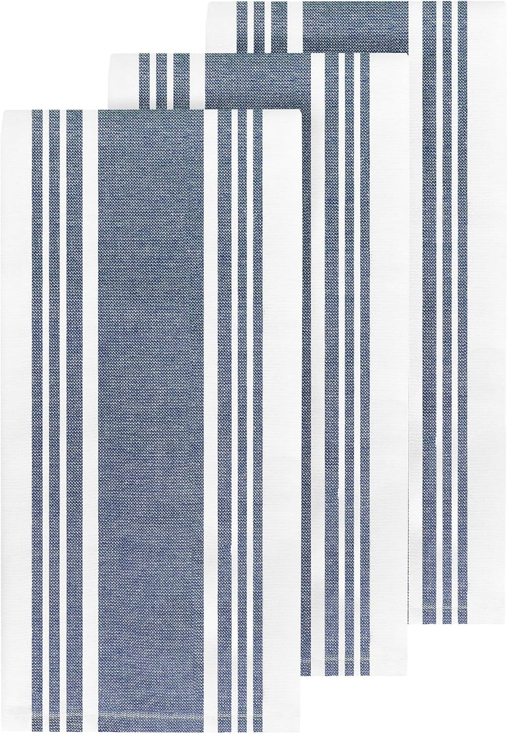 All-Clad Dual-Purpose Kitchen Towels: Highly Absorbent, Super Soft Long Lasting - 100% Cotton, 17"x30" Dish Towels for Cleaning & Drying Dishes, Pans, Glassware, or Countertops, (3-Pack), Indigo