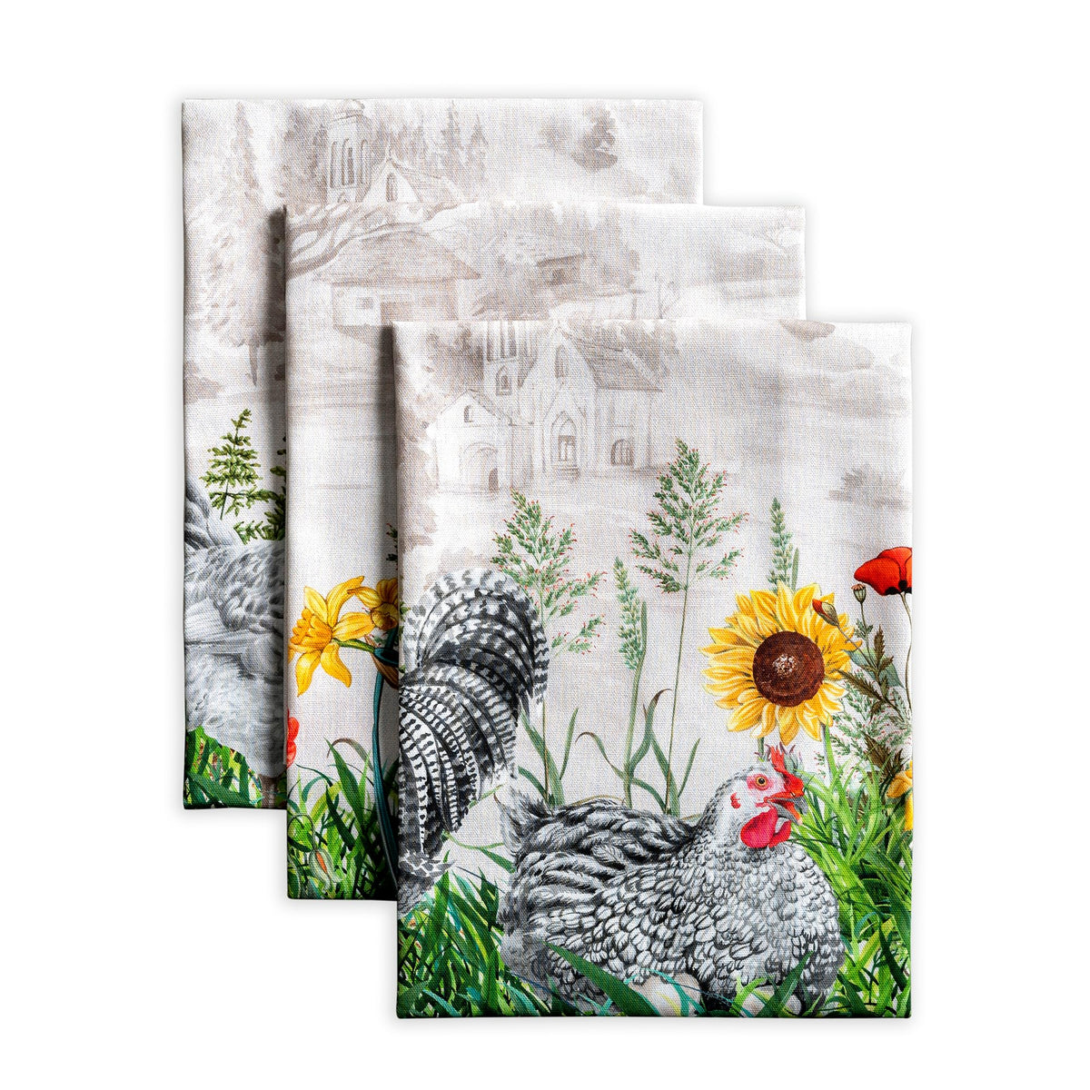 Maison d' Hermine Kitchen Towels Set of 3 Reusable 100% Cotton 27.50" x 20"
