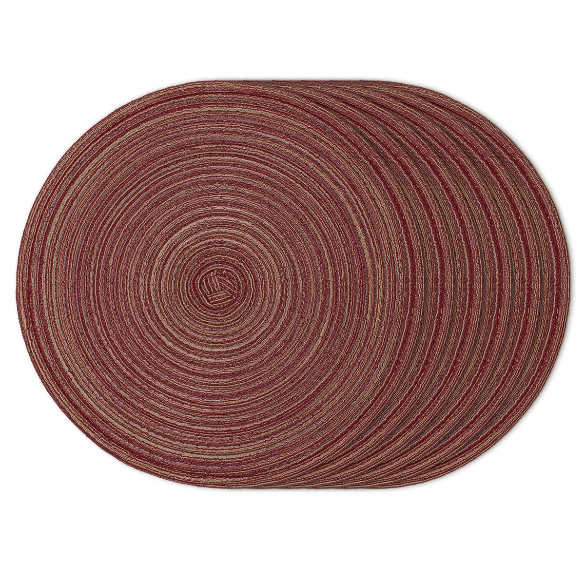 Topotdor Round Placemats Set of 6,Washable Woven Table Mats,Pink