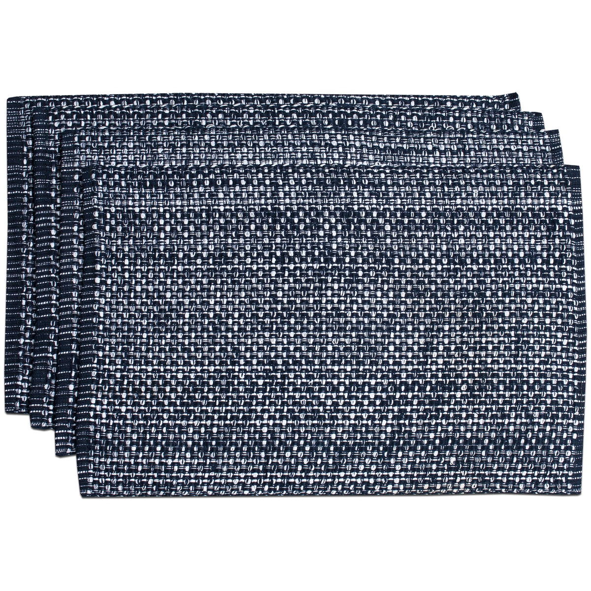 Sweet Home Collection 100% Cotton Placemats for Dining Room Rectangle Two Tone Woven Fabric 13" x 19" Soft Durable Table Mat Set, Set of 4, Rust