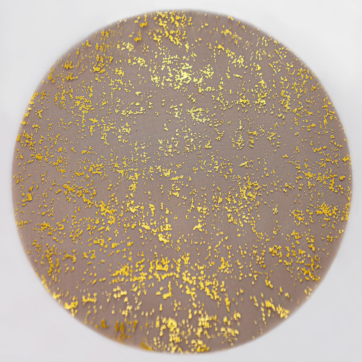 Snowkingdom Gold Placemats Set of 24 Round 13 Inch Foil Mesh Pressed Fall Disposable Table Mates 24 Pack Gold Doilies for Dining Table Wedding Birthday Party Holiday Home Decoration