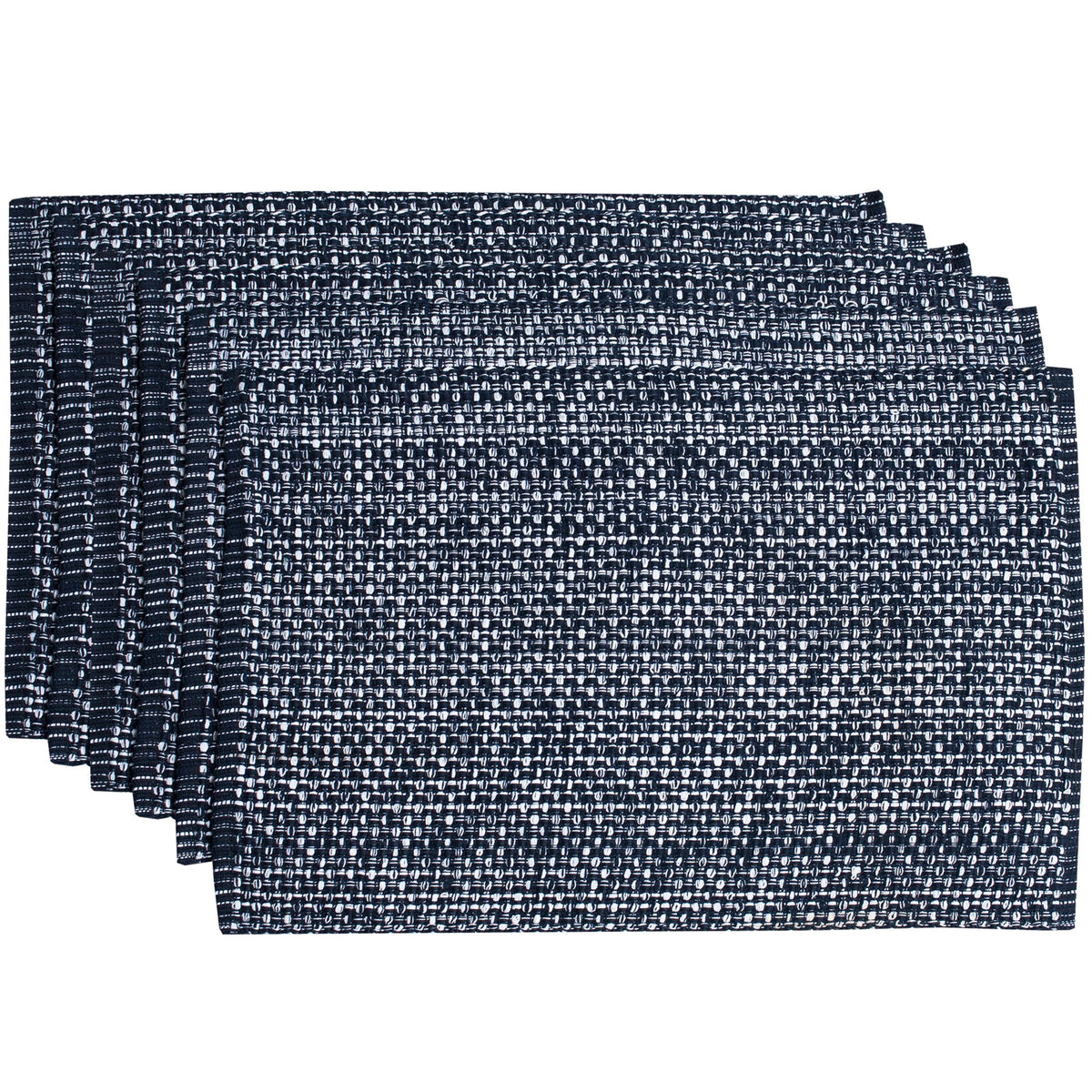 Sweet Home Collection 100% Cotton Placemats for Dining Room Rectangle Two Tone Woven Fabric 13" x 19" Soft Durable Table Mat Set, Set of 4, Rust