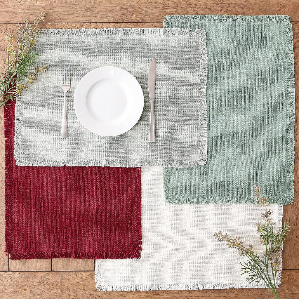 DII Linen Tabletop Collection Machine Washable, Placemat Set, 14.5x20.5, Cream, 4 Piece