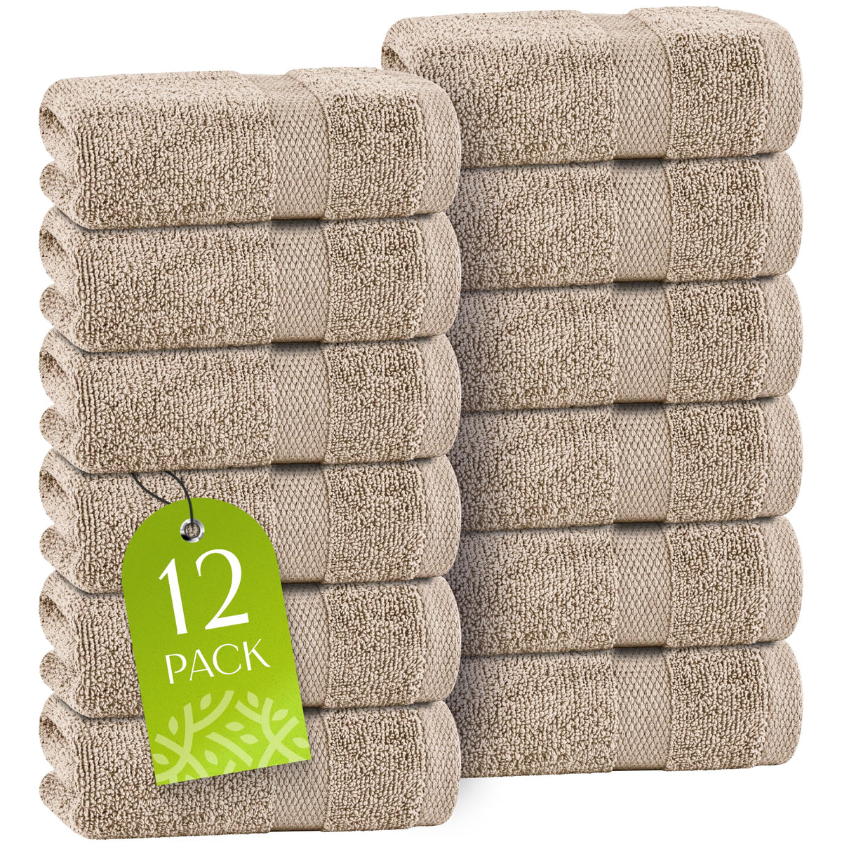 Premium Dish Towels for Kitchen, 8 Pack, 16x26 - 100% Cotton Kitchen Towels with Hanging Loop, Ultra Absorbent and Thick 410 GSM, Multicolor