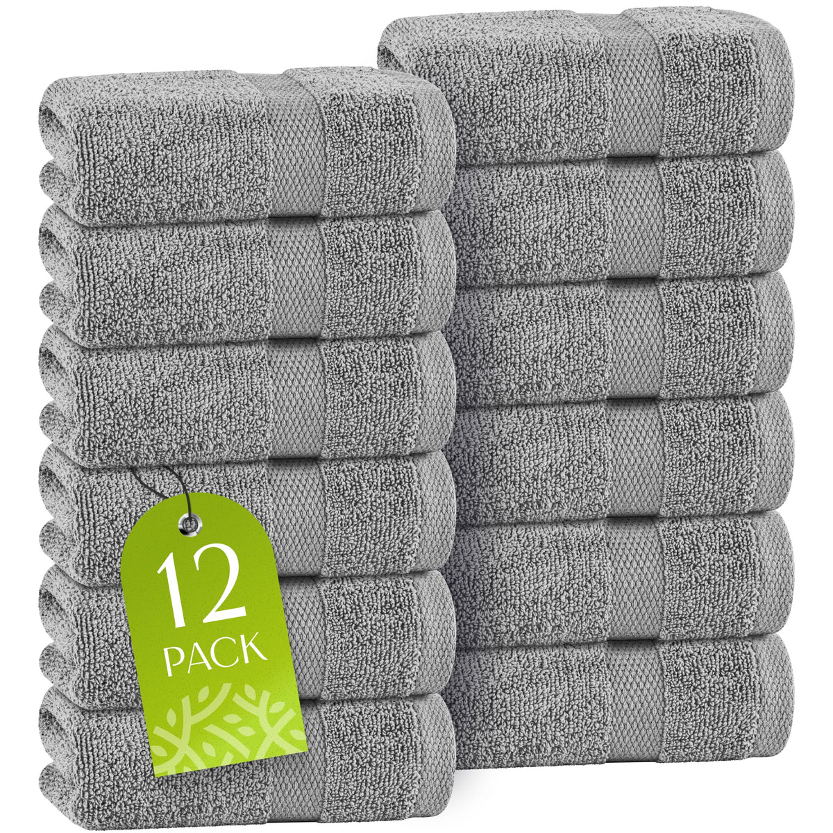 Premium Dish Towels for Kitchen, 8 Pack, 16x26 - 100% Cotton Kitchen Towels with Hanging Loop, Ultra Absorbent and Thick 410 GSM, Multicolor