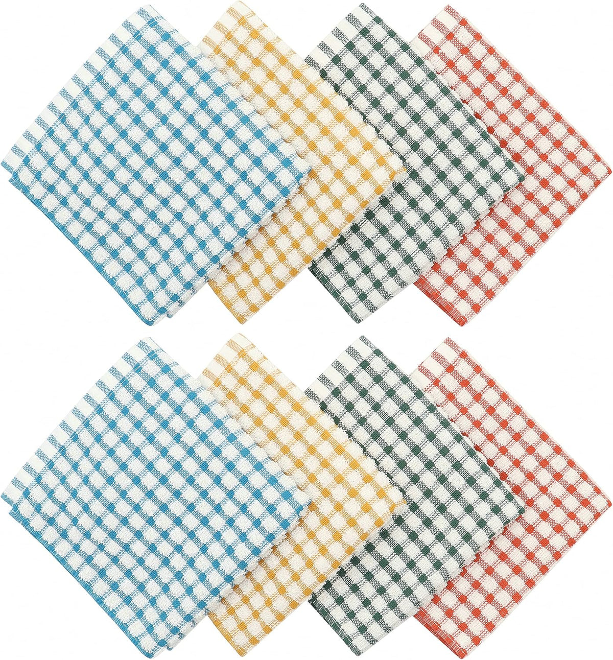 Cotton Dish Rags Dish Cloths For Washing Dishes,8Pack,11.8”x11.8”, MixColor