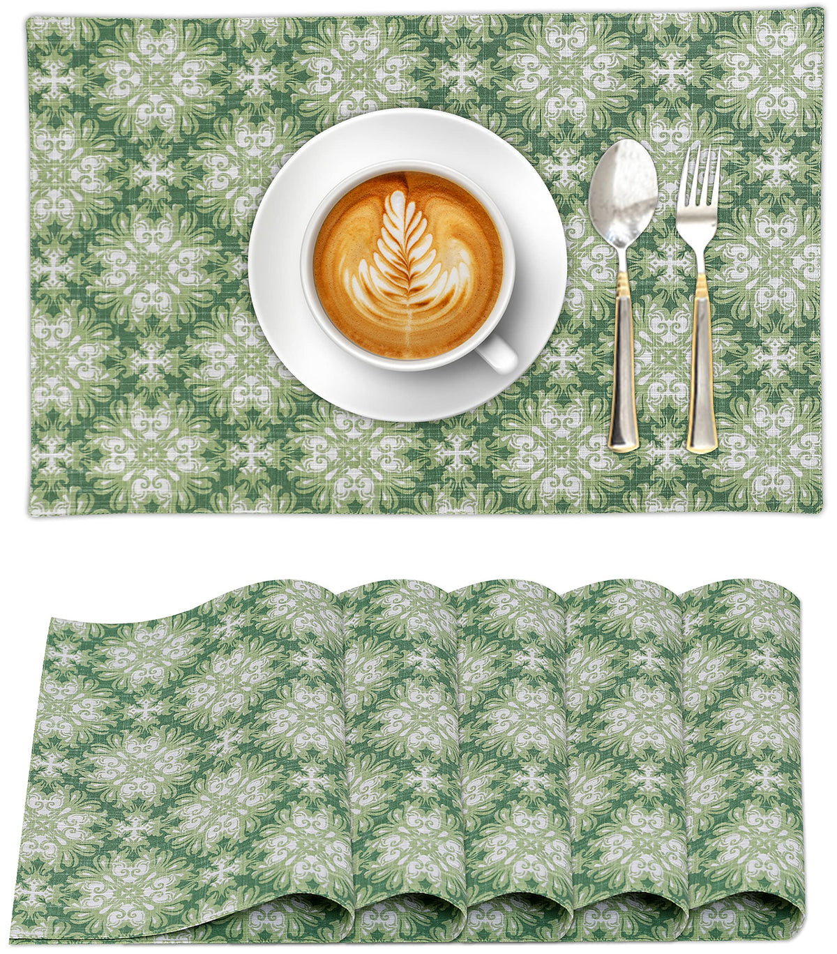 Ruvanti Placemats Set of 6, 100% Cotton Place Mats of 13"x19", Multi Stripe