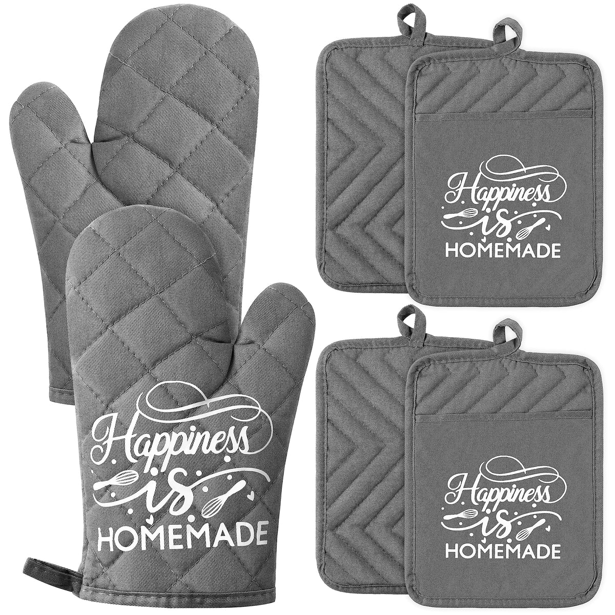 6Pcs Funny Oven Mitts Pot Holders Baking Gift, I Am The Secret Ingredient Resistant Hot Pad Machine Washable Gloves with Hanging Pocket Potholder for Friend Women Gift for Love Kitchen Cooking